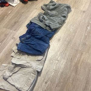 All 2t jeans. The tan pair is Arizona blue pair, Walmart, green pair children’s